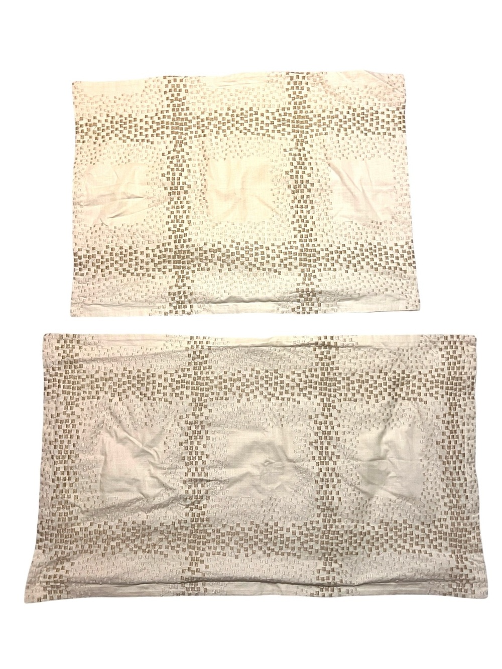 Hotel Collection 100% Cotton Embroidered King + Standard Pillow Shams Beige